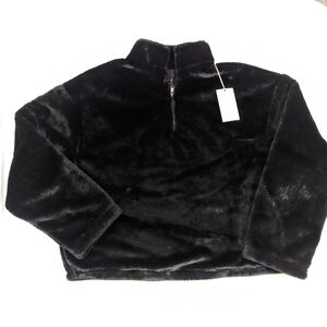 -Black A New day faux fur quarter zip.  NWT